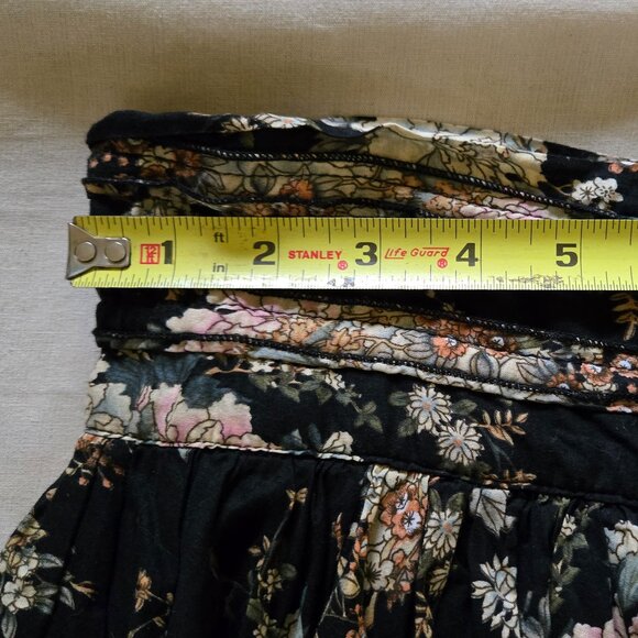 VINTAGE ARTKA HIGH WAISTED DRAWSTRING RUFFLED FULL FLORAL SKIRT S M L - Picture 12 of 16